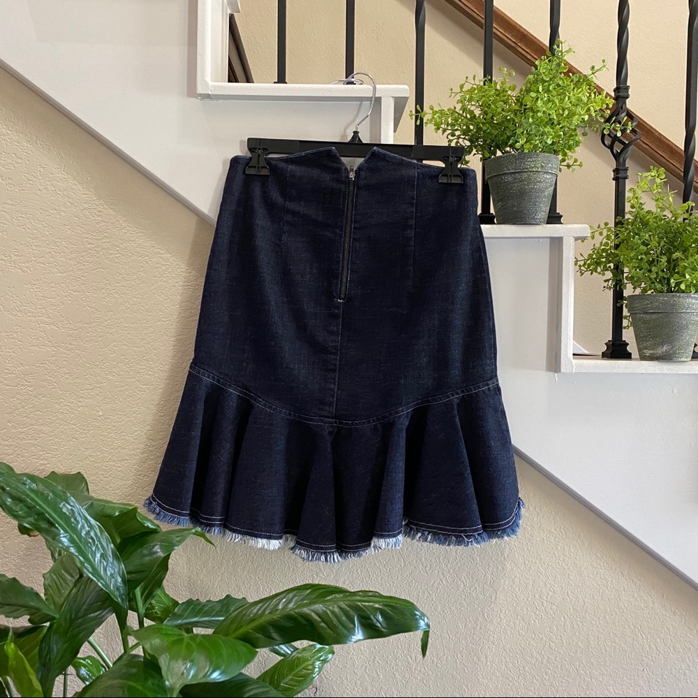 Scripted - Ruffle Denim Mini Skirt - Picture 2 of 16